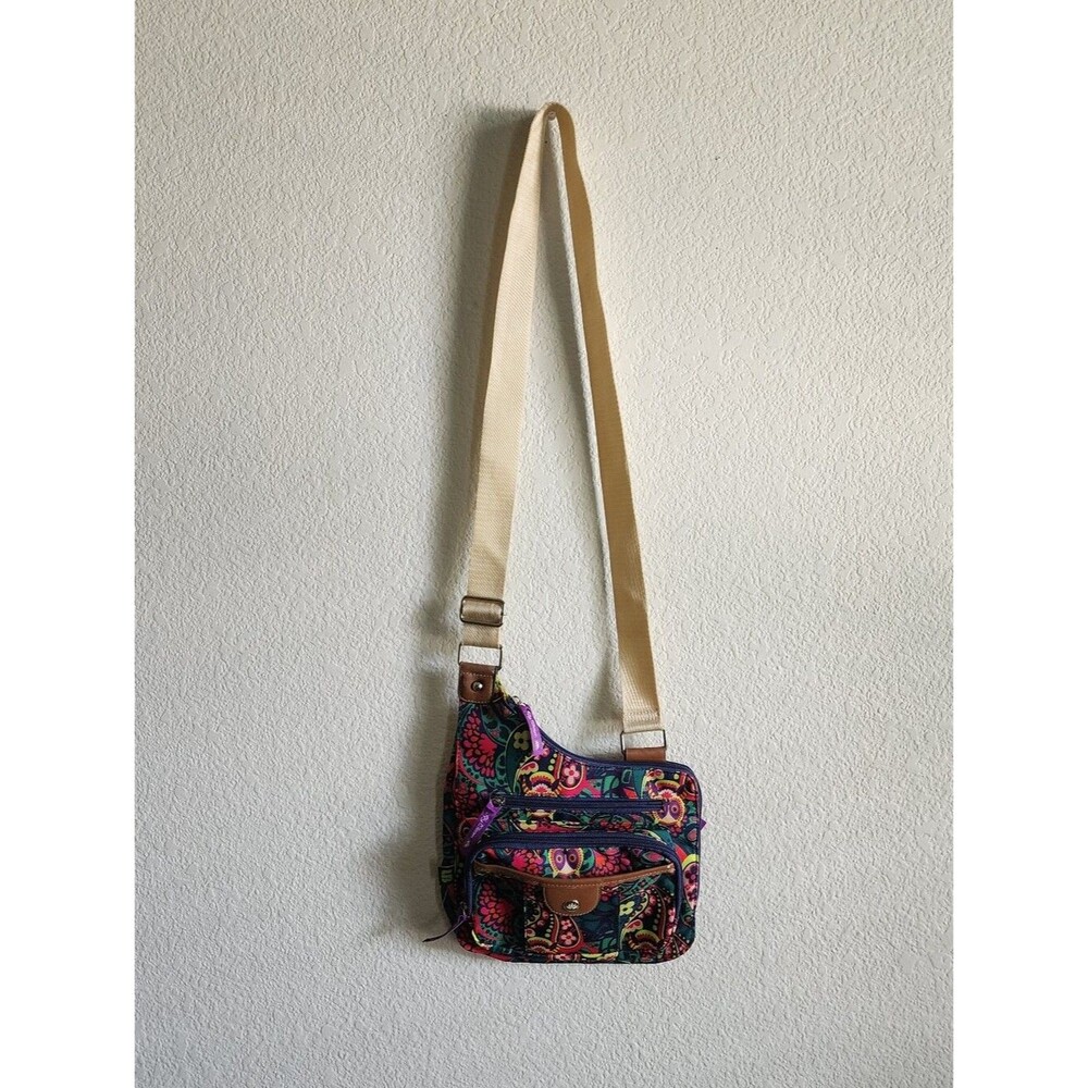 Lily Bloom Vibrant Owl Paisley Crossbody Bag